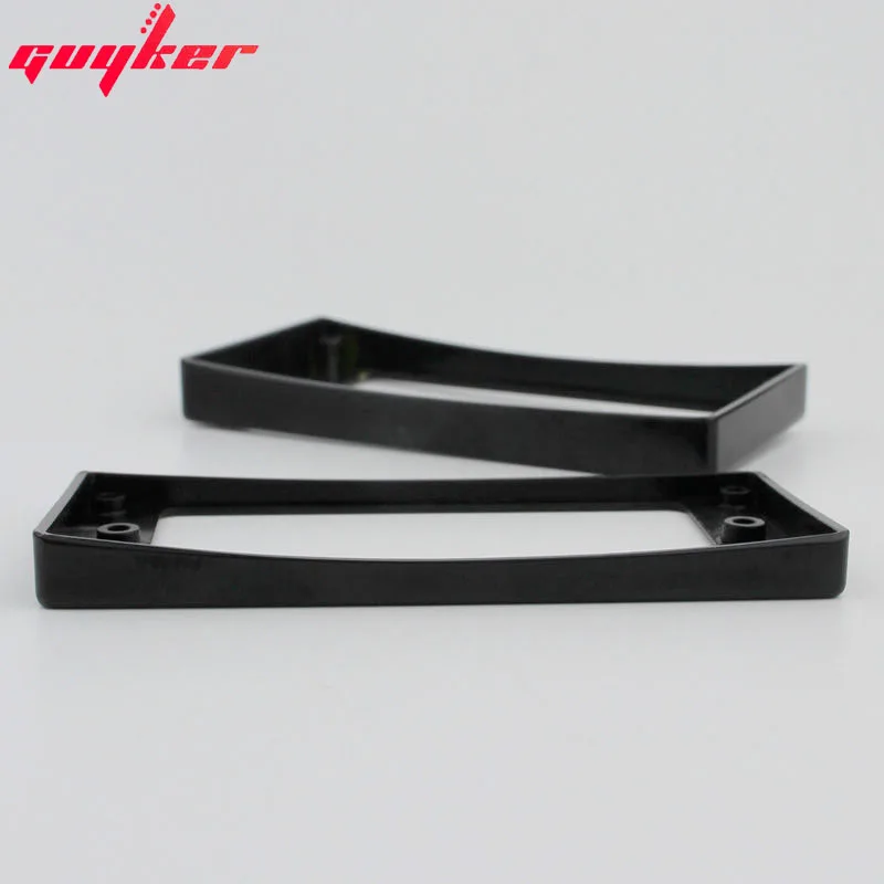 2Pcs Pickup Mounting Rings for Humbucker Metal Bridge and Neck Pickups Cover Frame Curved Set Replacement Electric Guitar Black