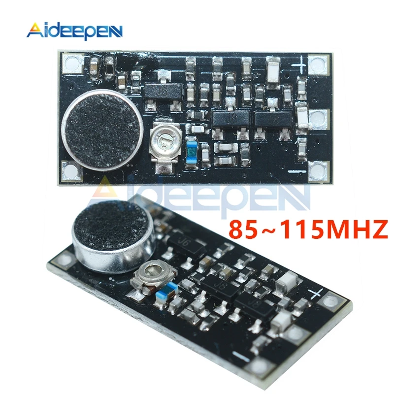 88-115MHz Mini FM Wireless Microphone Surveillance Frequency Transmitter Module Board For Arduino Adjustable Capacitor DC 2V-9V