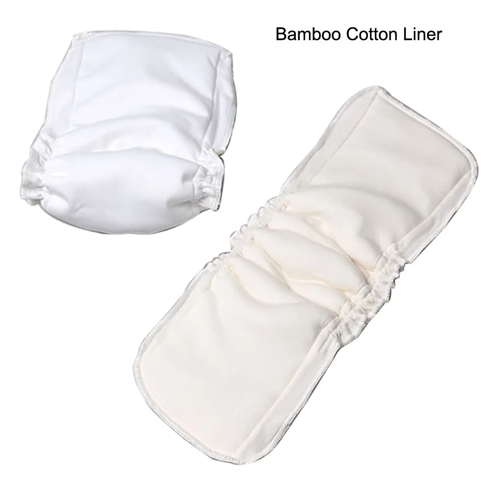 Waterproof PUL Bamboo Cotton Inserts With Double Gussets [10pcs A Parcel ] Nappy Insert 5 Layers Well Quality Bamboo Diaper Pads