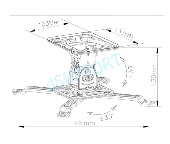 حامل جهاز عرض عالمي عالي الجودة NBT717M ، حامل سقف ، دوار مائل ، حركة كاملة