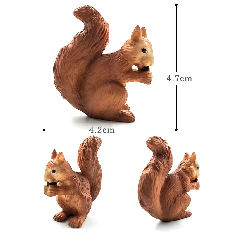 Christmas Simulation Little Fox Rabbit Squirrel Animal Model Figurine Home Decor Miniature Fairy Garden Decoration Accessories