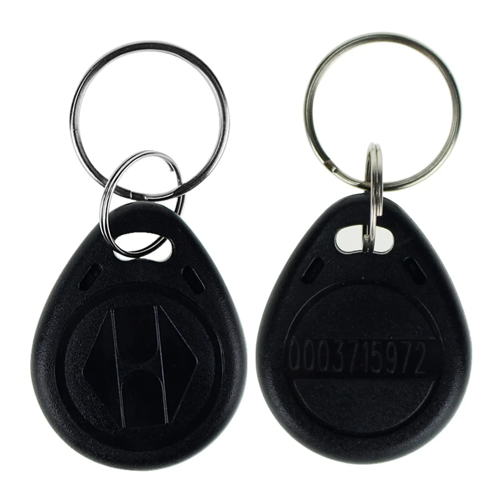 RFID Keyfobs 125KHz Smart ID Card TK4100 EM Keychain Key Tag Waterproof Plastic EM4100 EM4200 Key Fobs Token (Pack of 50pcs)