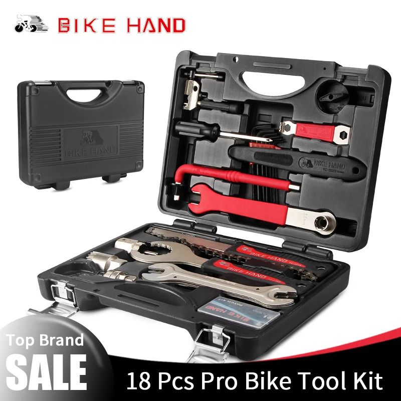 BIKEHAND 18 In 1 Multiful Bicycle Tools Kit Portable Bike Repair Tool Box Set Hex Key Wrench Remover Crank Puller Cycling Tools