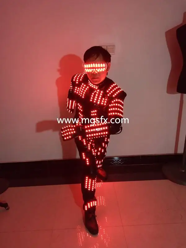 

2017 new LED robot Costume man light up dance clothing change color