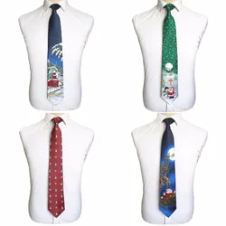 GUSLESON Quality Silk Christmas Tie 9cm Men's Fashion Print Neckties Helloween Festival Tie Soft Designer Character Necktie