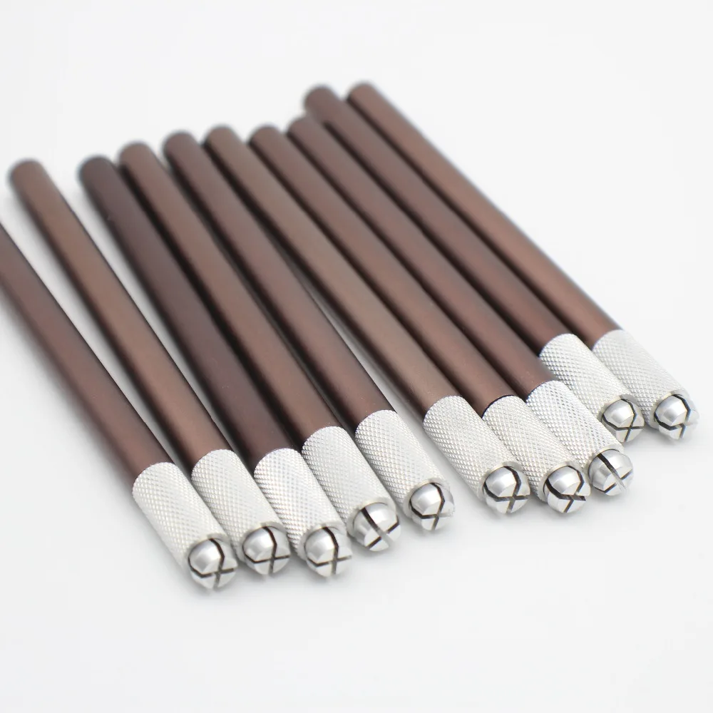 10 Pcs Professional Microblading Pigment Micro Blade Manual Eyebrow Tattoo Pen 3D Eyebrow Embroidery