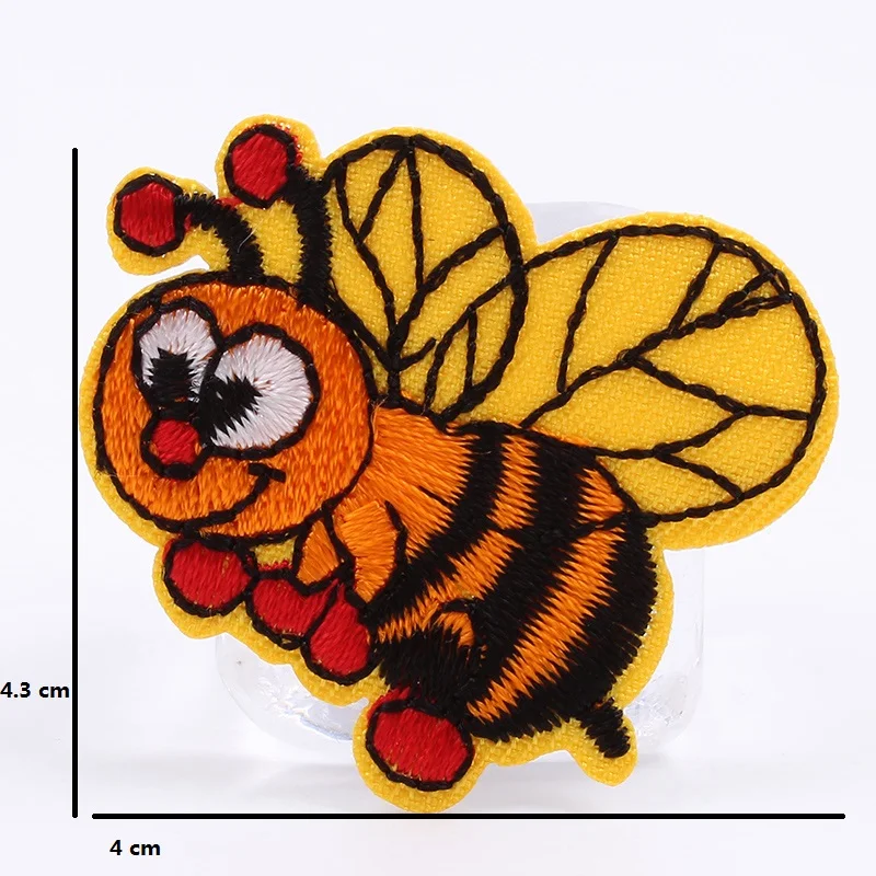 10pcs/lot Cartoon Honey Patch for Kids Clothes Iron On Embroidery Bee Stickers DIY Children Garments Animal Appliques badge