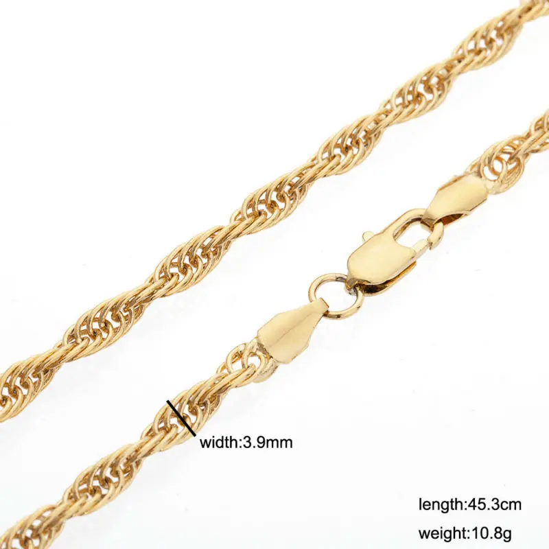 Classic twisted water chain gold twisted models women chain  gold GP filled chains girls necklace & Pendants image 3