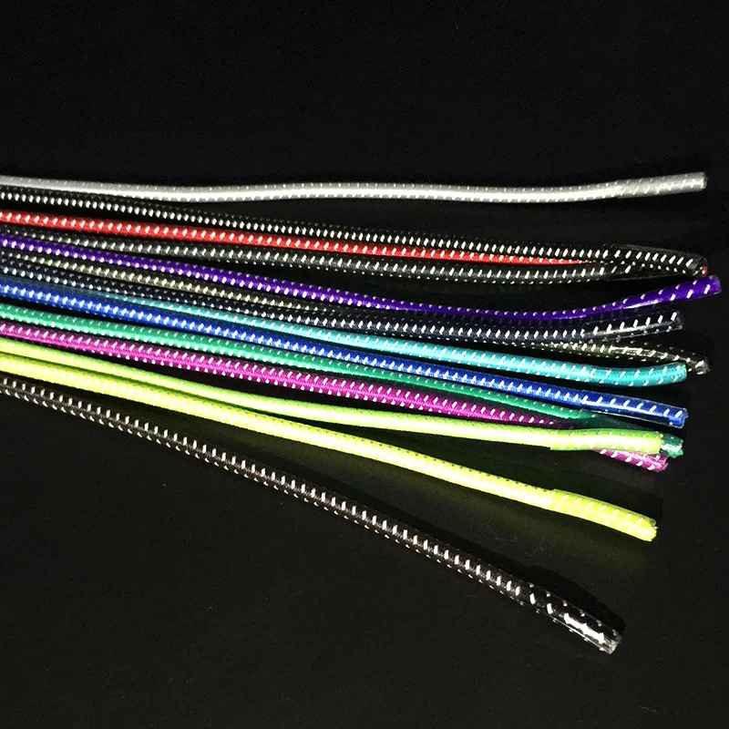 New Reflective Lock Laces Buckle High Elastic Shoelace 100cm Adult No Need To Tie Shoelace Multi-color Rubber Running Shoelaces