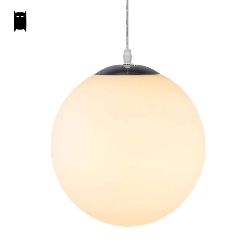 20/25/30/35/40cm Milky White Glass Ball Globe Pendant Light Cord Fixture Modern Nordic Hanging Lamp Luminaria Foyer Dining Room