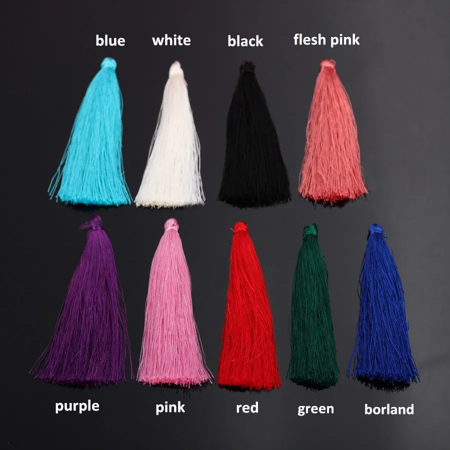 20pc/lot 9cm Ployester Silk Tassels Fringe For Curtains Earrings Pendants Crafts Jewelry Diy Making Clothes Dress Bag Decoration