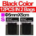 12 piezas de 5 mm, color negro