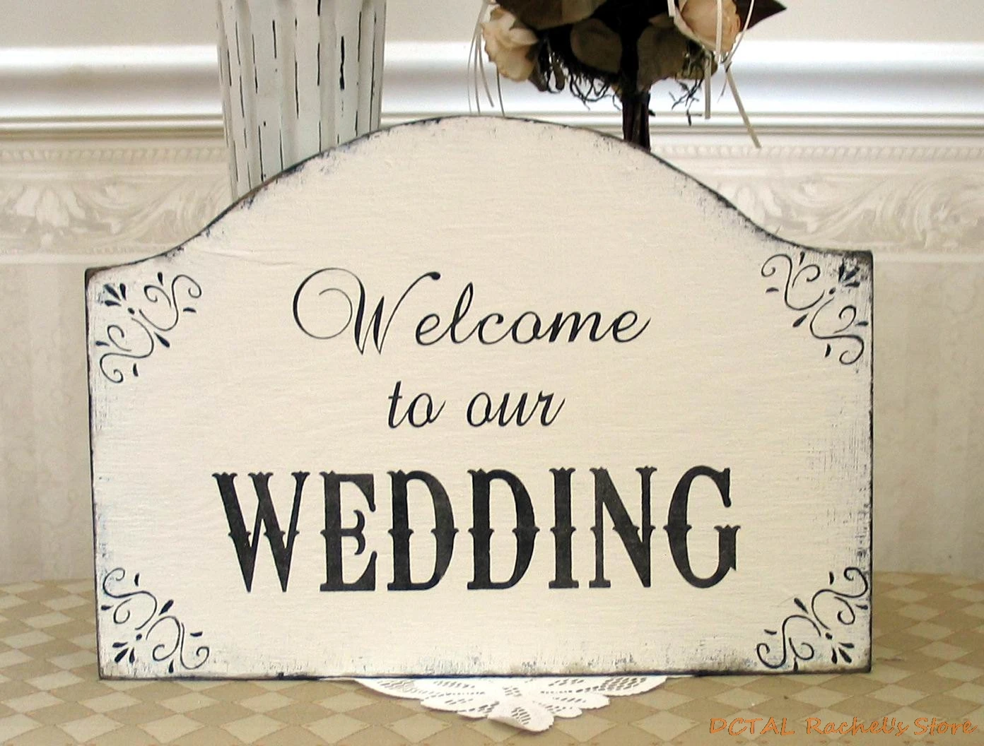 

Wall Decal Wedding Welcome Sign Vinyl Mural Sticker Rustic Poster Decor Board Removable