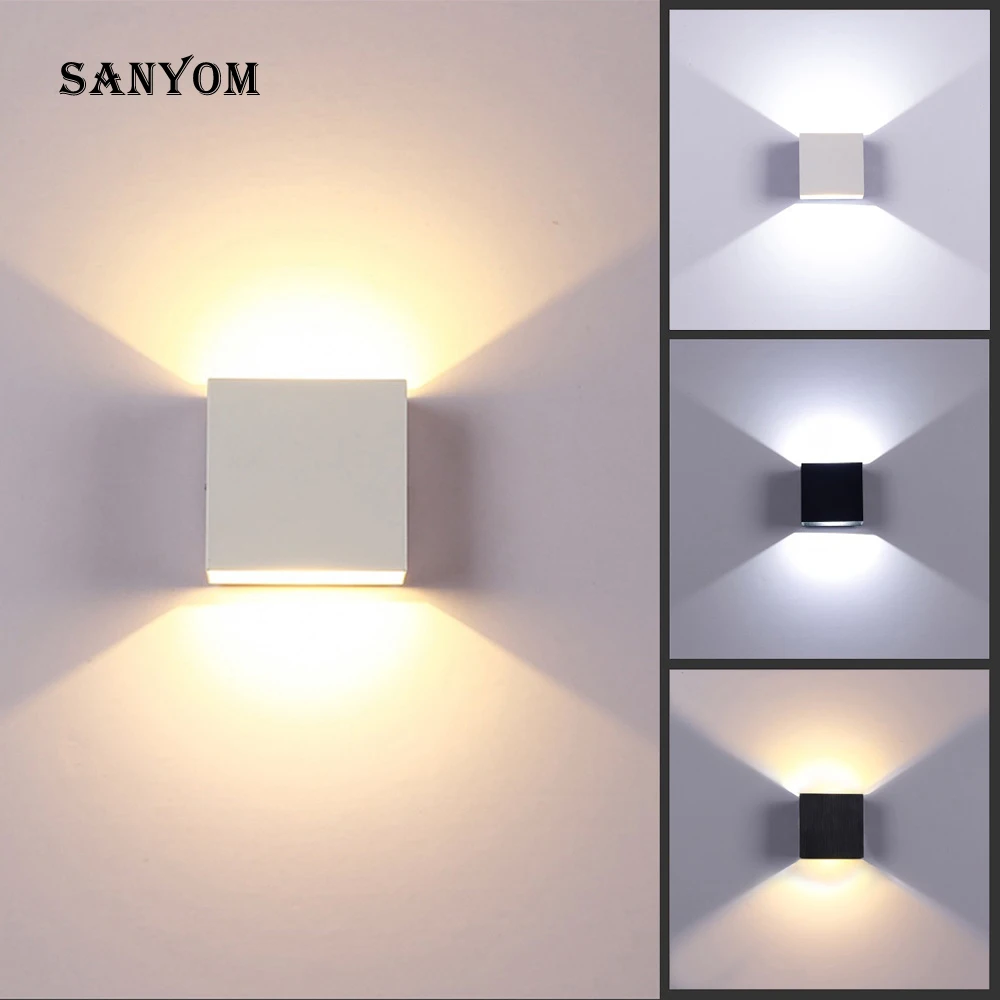 

SANDIY Nordic Wall Light 12W Cubic Sconce Night Lamp for Home Corridor Stair Kitchen Decor Bedside Led Indoor Lighting 90-260V