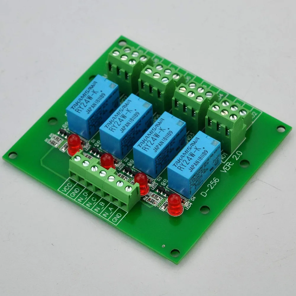 Electronics-Salon 4 DPDT Signal Relay Module Board, DC 24V Version, for Arduino Raspberry-Pi 8051 PIC.