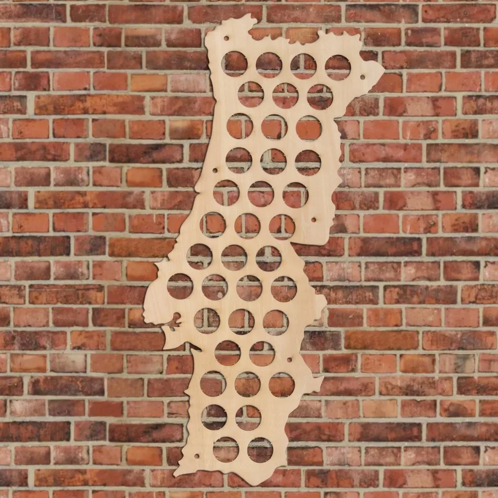 Wooden Craft Maps Of Portugal Beer Caps Maps Wall Mounted Decorative Map Home Bar Beer Drinkers Home Decoration Accessories