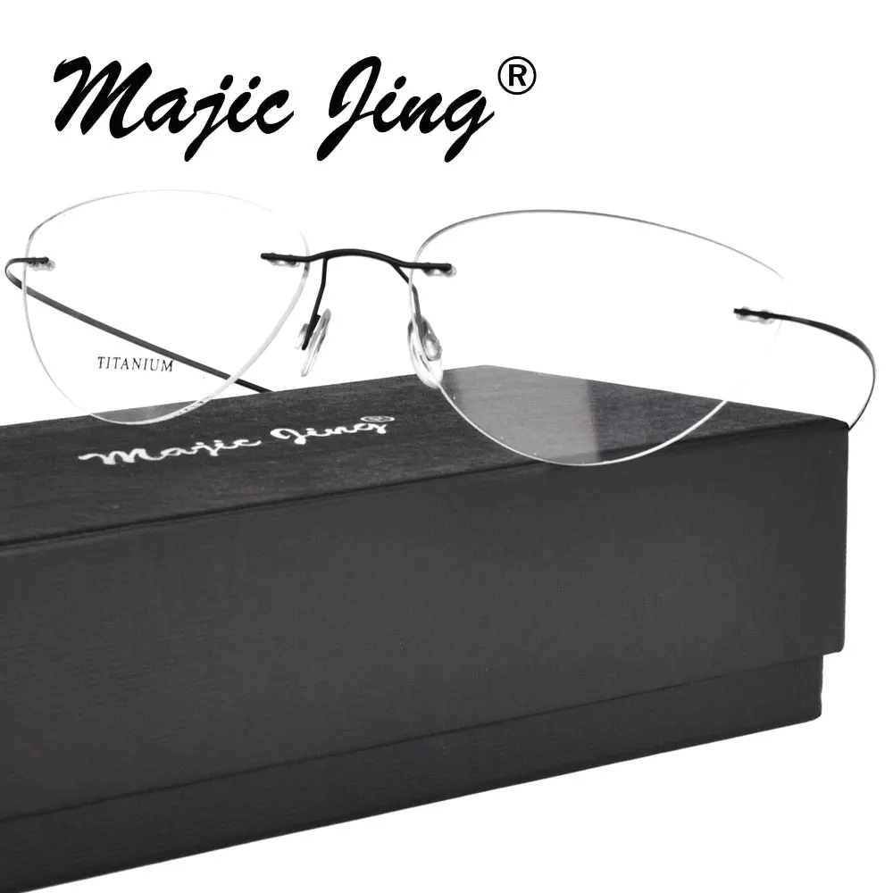 Rimless Glasses Frame Women Titanium Ultralight Prescription Eyeglasses Cat Eye  Eyewear Myopia Optical Frame 20003