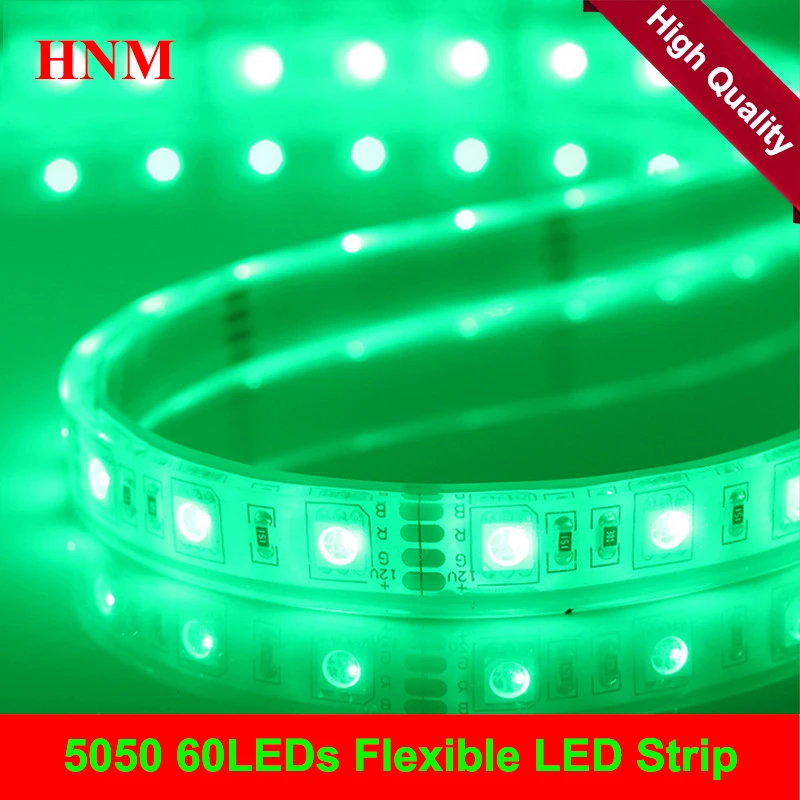 

5M 60LEDs/m SMD 5050 LED Strip Green Flexible LED Light 12V Waterproof Silicon Tube IP67 White PCB Green Color SMD5050 300LEDs