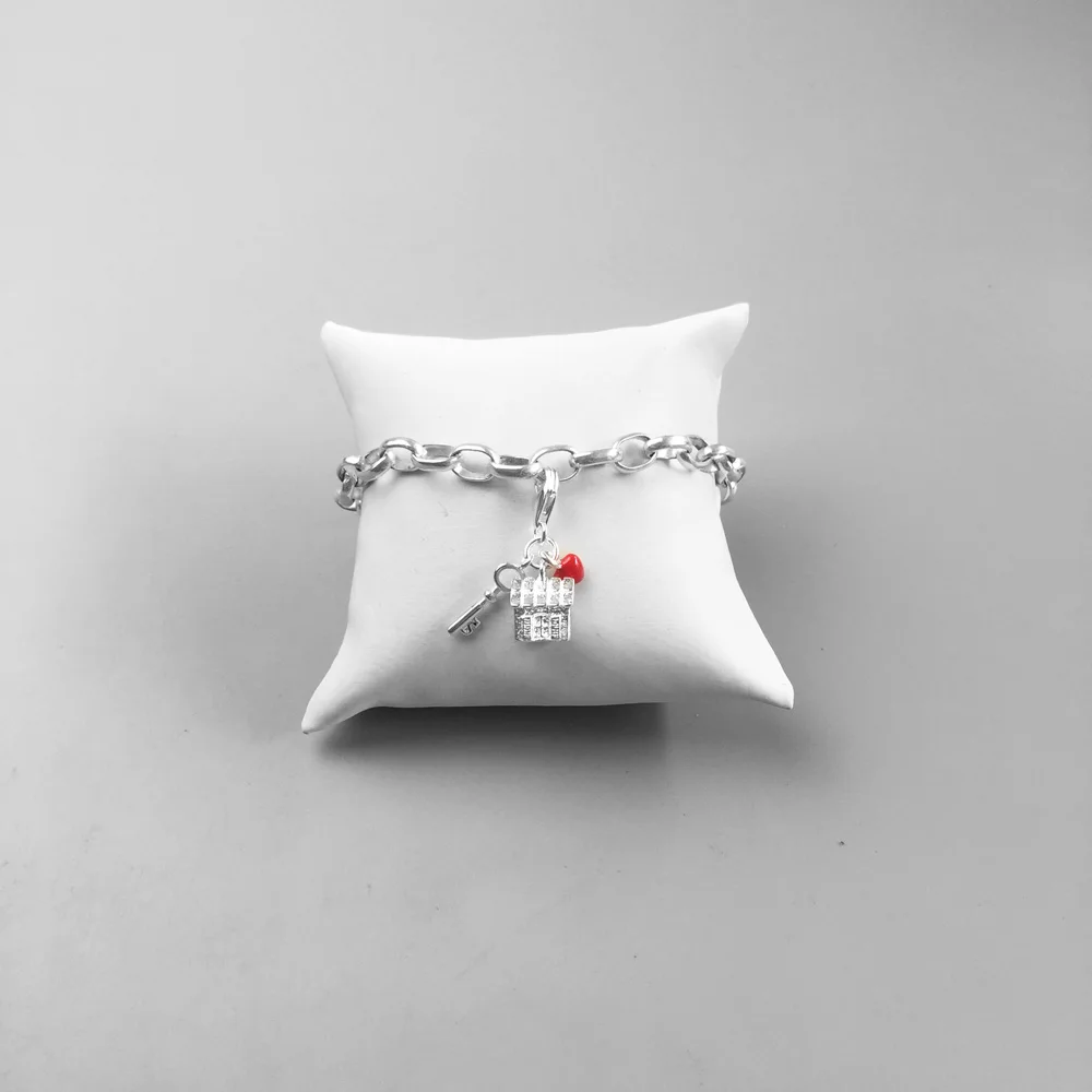 Heart Key Love Ring House Charms Pendant,Fashion Jewelry 925 Sterling Silver Romantic Gift For Women Girls Fit Bracelet Necklace