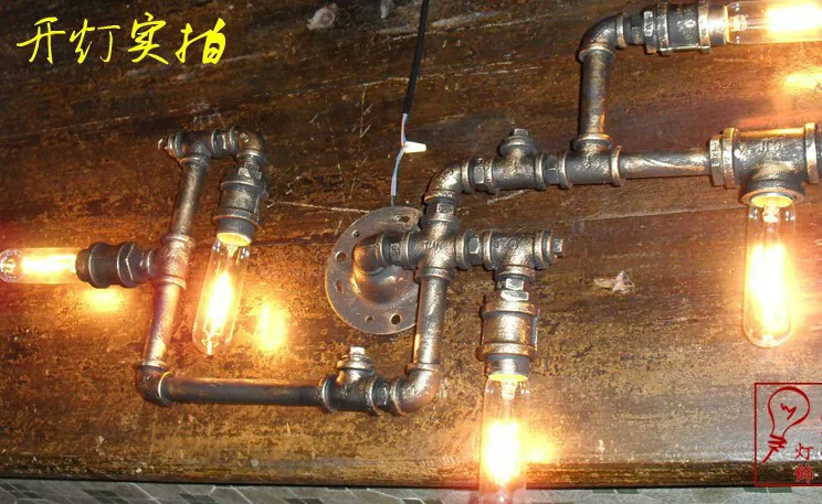 Creative Wall Lamp Ancient Water Pipe Sconce American Vintage Industrial Light Fixtures Bedroom Home Decor 110V-220V