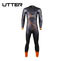 UTTER Volcano Men SCS Triathlon Suit 5MM Yamamoto Neoprene Swimsuit Long Sleeve Surfing Wetsuit Swimming Suits for Swimwear