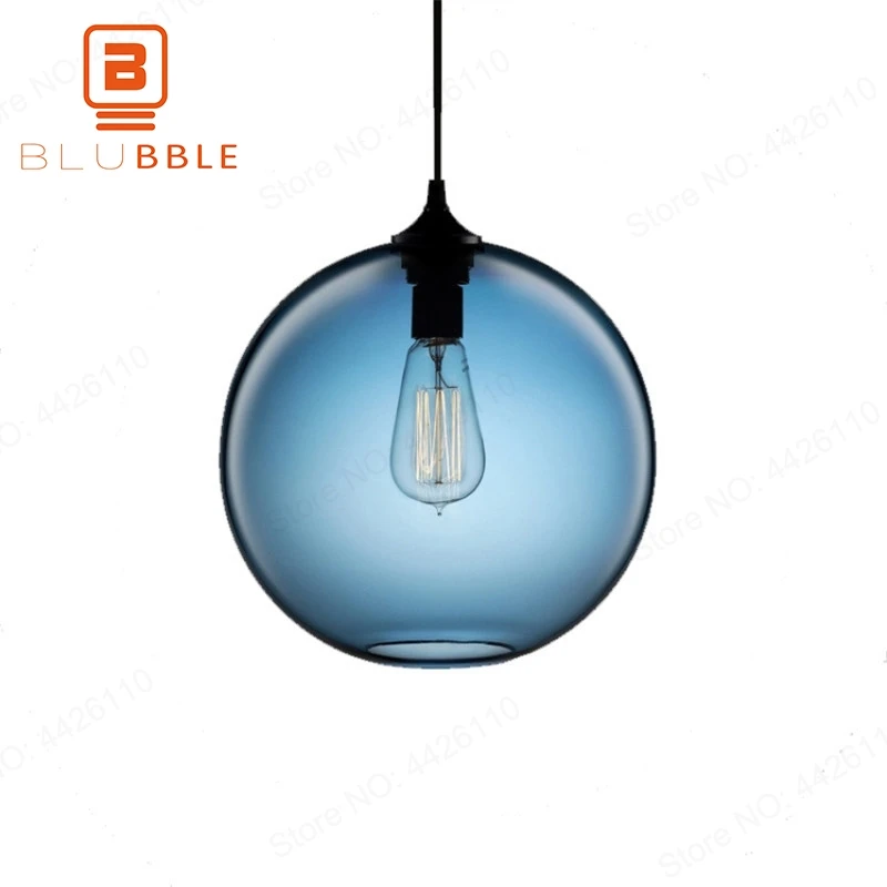 BLUBBLE Loft Glass Lucky Ball Colorful Pendant Lights Lampshade Dia20cm/25cm/30cm Hanging Lamp E27 Anna Love Festival Christmas