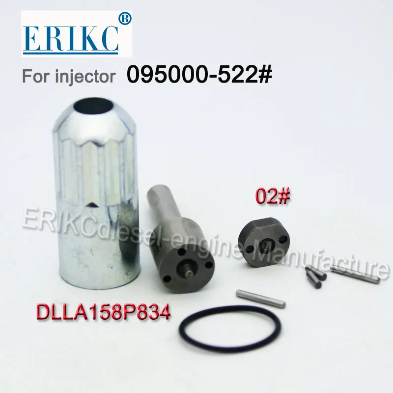 ERIKC Injector Repair Kit Dlla158p834 Nozzle 02# Control Valve Plate for Common Rail Diesel injector 095000-5220 095000-5223