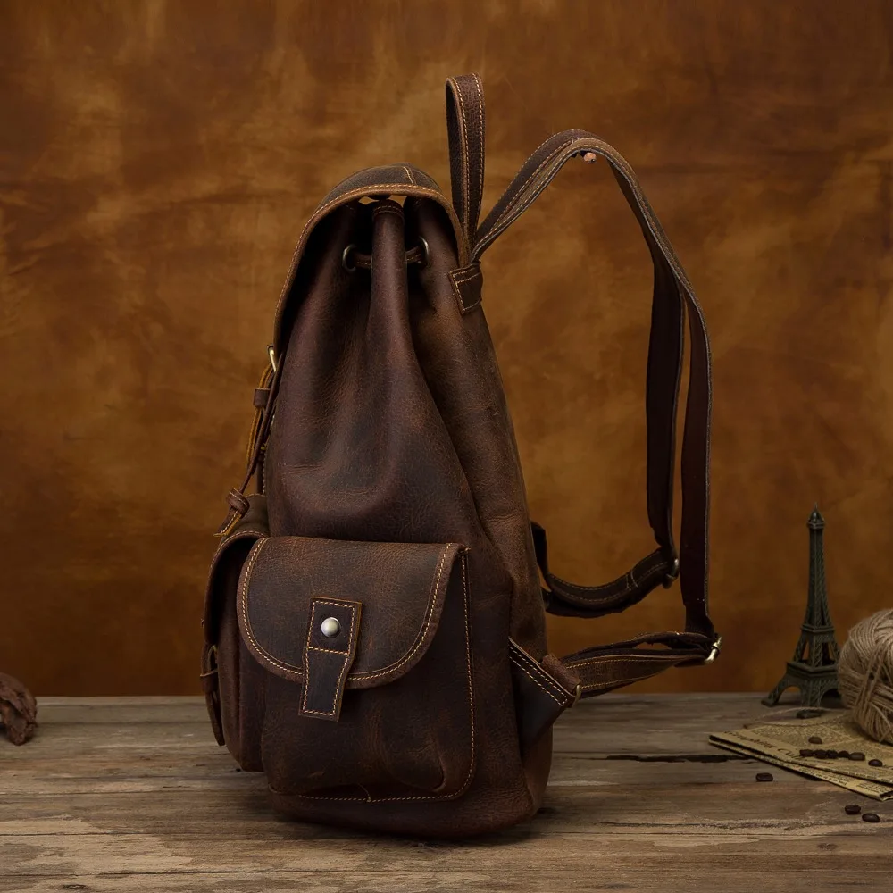 Sac à dos en cuir de créateur pour hommes, sac à dos étudiant, sac à dos pour ordinateur portable, original, mode, voyage, université, école, livre,