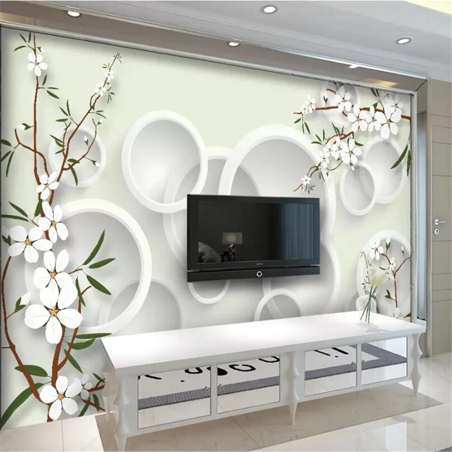 

wellyu papel de parede Custom Wallpaper 3d Large Photo Murals Modern Boutique Elegant Fresh Flower 3D Living Room TV Wallpaper