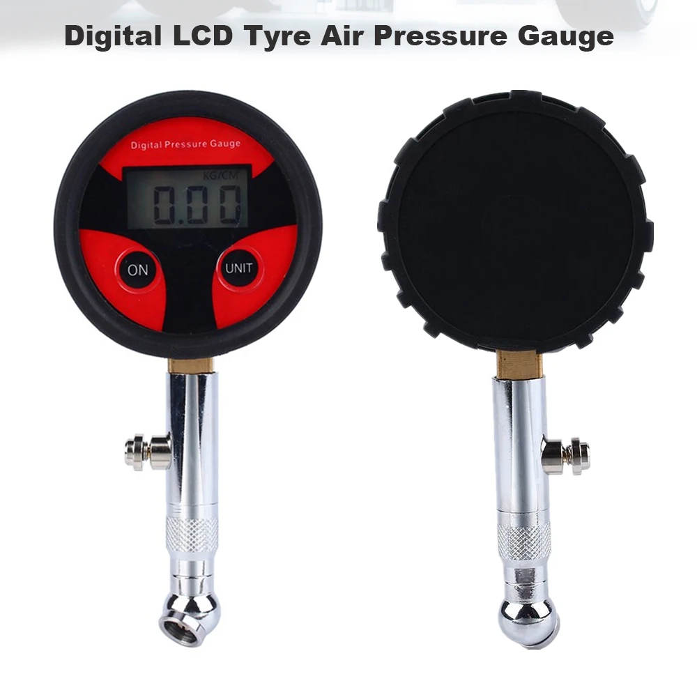 Pressure Gauge 0-200PSI Metal Universal Tyre Digital Pressure Meter Manometer With Tyre Cap Core