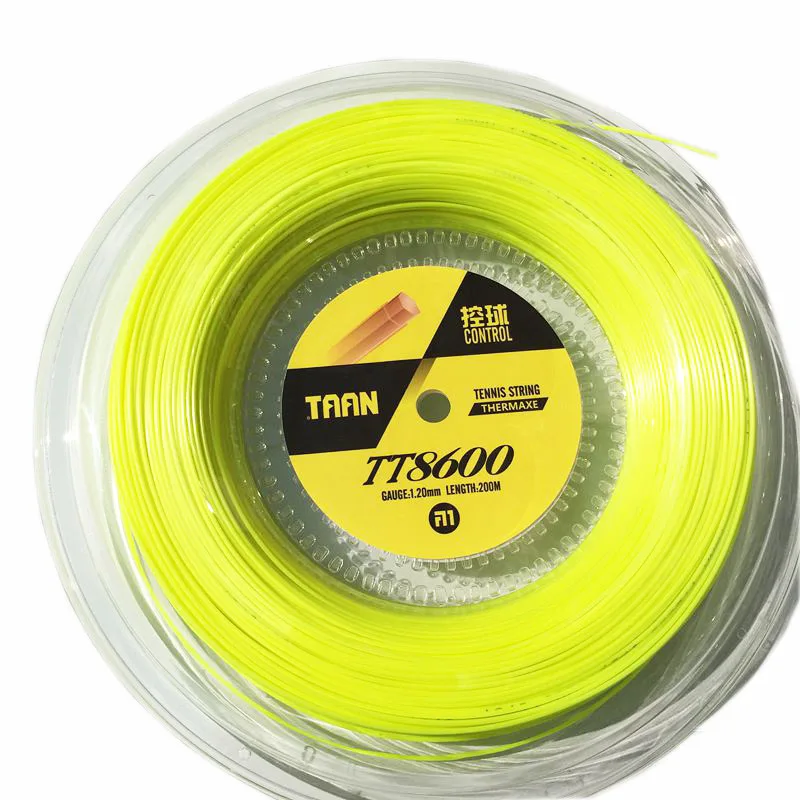 1 kołowrotek TAAN TT8600 Control Struny do tenisa poliester 6-kątne struny z twardą linią 1,20 mm struny do rakiety tenisowej 200M big banger