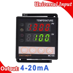 Termocoppia di ingresso universale K o PT100 RTD tipo PID regolatore di temperatura digitale regolatore di corrente termostato di uscita 4-20mA