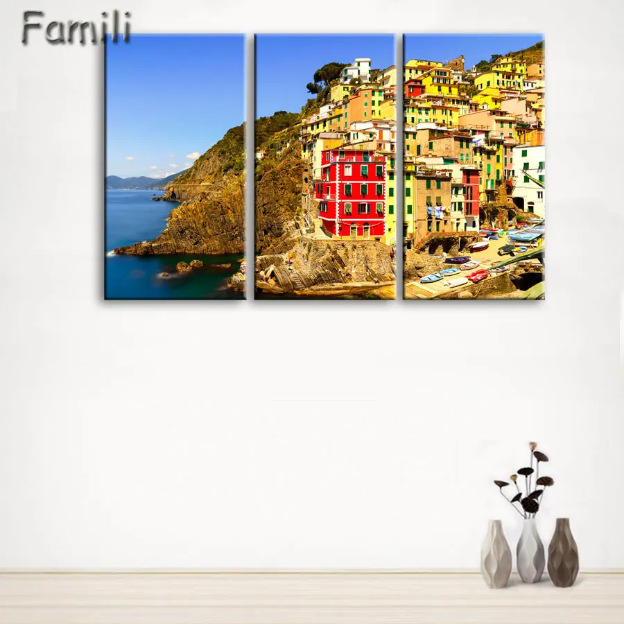 

3 Pcs/Set UnFramed HD Printed Italy Landscape Wall Art Canvas Pictures For Living Room Bedroom Home Decor Canvas Painting