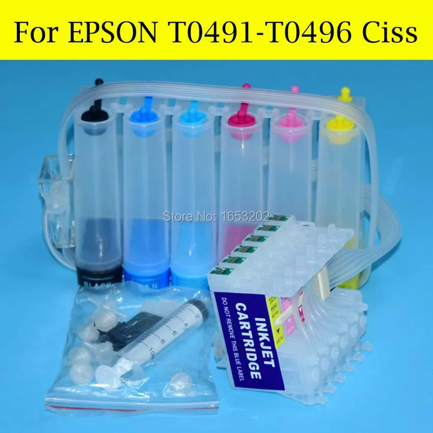 

6-цветная система СНПЧ для EPSON T0491 СНПЧ для принтера EPSON R210 R230 R310 R350 RX510 RX630 RX650 с чипами ARC