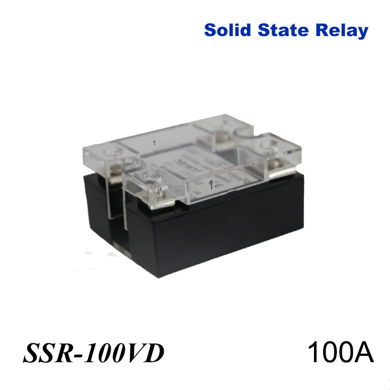 2pcs 100A SSR,input DC 0-10V single phase ssr solid state relay voltage regulator Voltage type built-in RC for heat sink