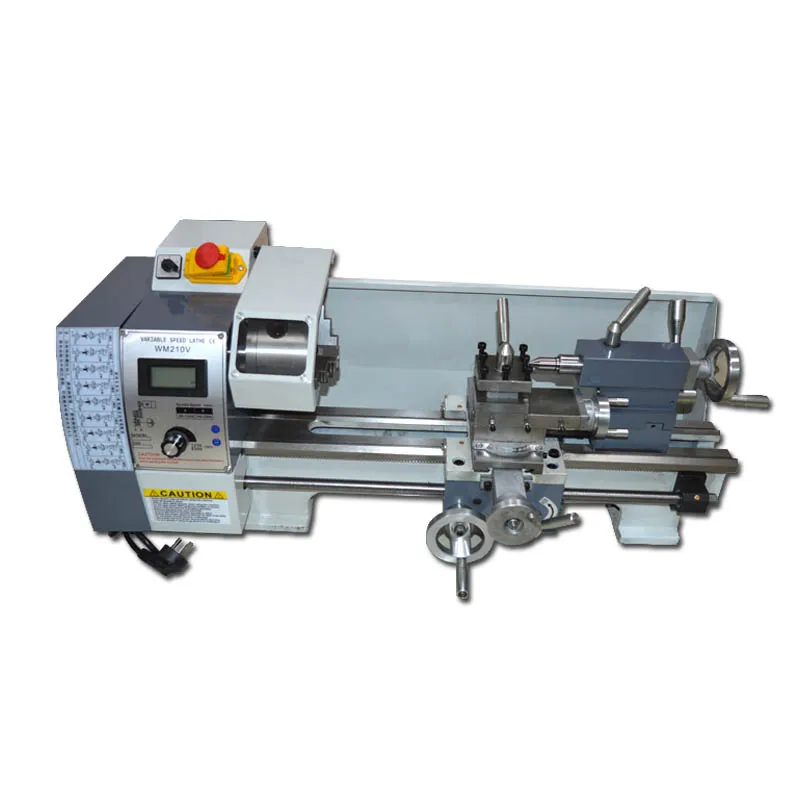 WM210V Small Bench Lathe Brushless Motor Lathe Variable Speed Mini Metal Lathe Machine 110/220V 850W 1PC