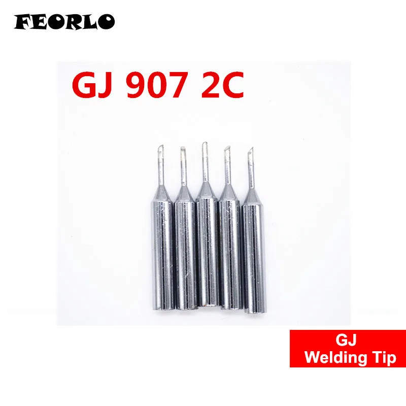 FEORLO 5PCS/ lot soldering tip GJ Lead-free electric soldering iron 2C 4C B K Universal Welding Tip solder tip