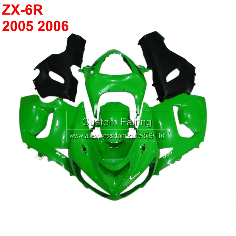 

green Injection Motorcycle fairing kit for Kawasaki zx6r zx-6r Ninja 2005 2006 05 06 fairings LX128