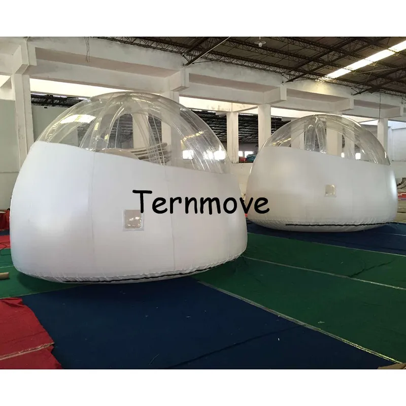 inflatable half clear dome tent for hiking,Giant Outdoor Single Tunnel New Arrival Half Transparent Inflatable Bubble Tent