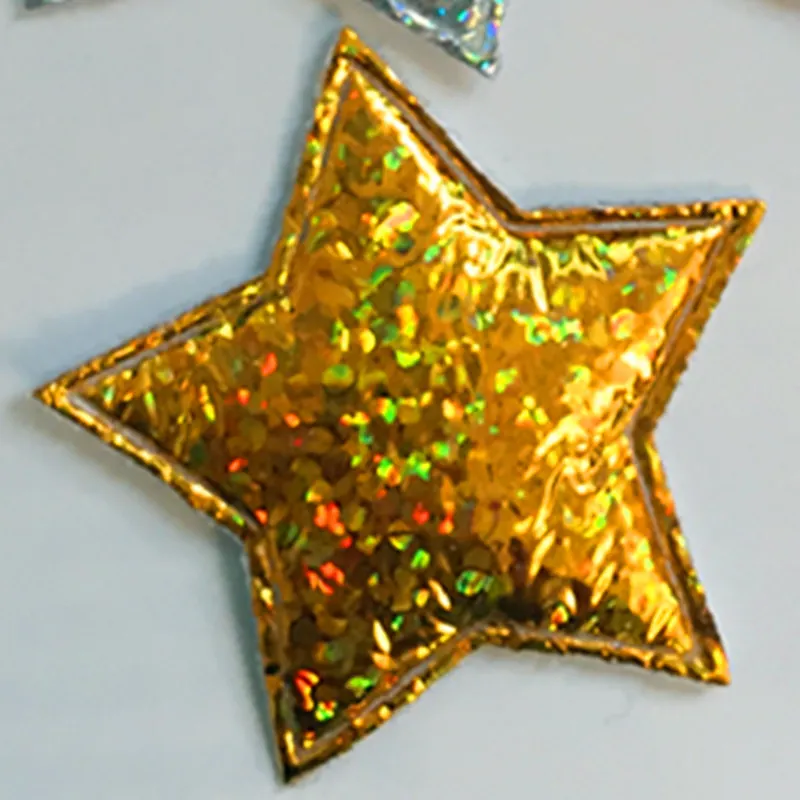 40PCS 29mm Padded Pretty Flashing Star Appliques Scrapbooking Craft Making Crafts A62-gold