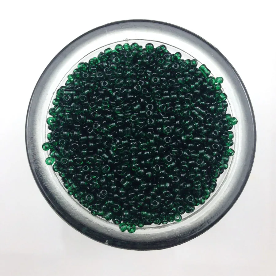 16g 1000pcs 2mm Dark Green Transparent Round Loose Spacer Beads Cezch Glass Seed Beads Handmade Jewelry Making DIY Garment Bead