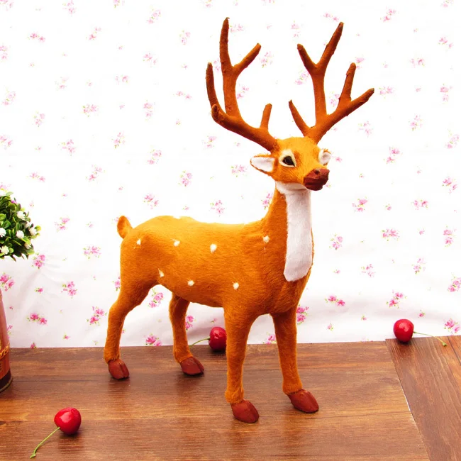 

28x36cm large Reindeer,sika deer toy, polyethylene & furs resin handicraft,decoration baby toy Christmas gift d340