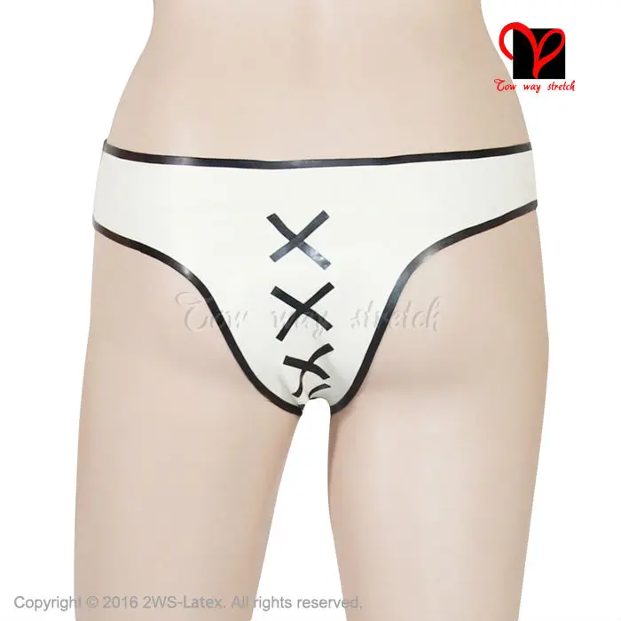 

Sexy Latex Briefs with cross back Rubber Underwear panties shorts Underpants tanga thongs pants panty knickers undies KZ-032 XXL