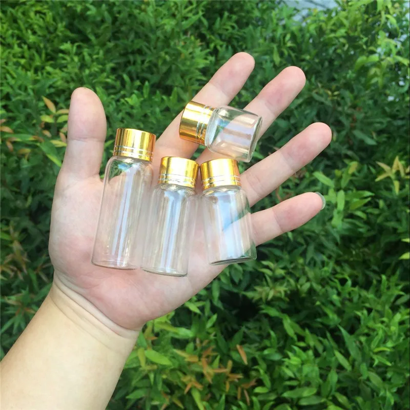 Empty Glass Bottles with Metal Screw Cap Pill Powder Ornament Bottles 8ml 15ml 20ml 25ml Liquid Food Saffron Jar Container 12pcs