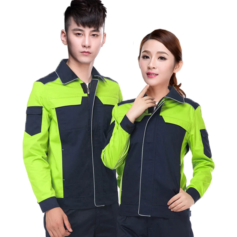 Wor Kclothes Men Woman Workwear Zipper Fashion Stitching Hit The Color Processing And Maintenance Wear-resistant Suit Overalls