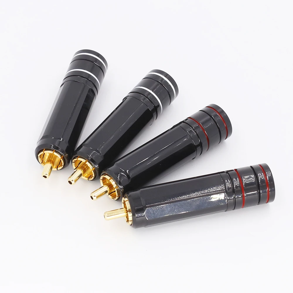 

4Pcs Gold Plated RCA Plug Connector HIFI DIY RCA Cable High Quality Audio Video Connectors