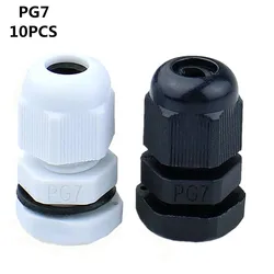 10PCS PG7 Cable Gland Connector  Waterproof Nylon Plastic for 3-6.5mm Cable CE high quality with rubber ring