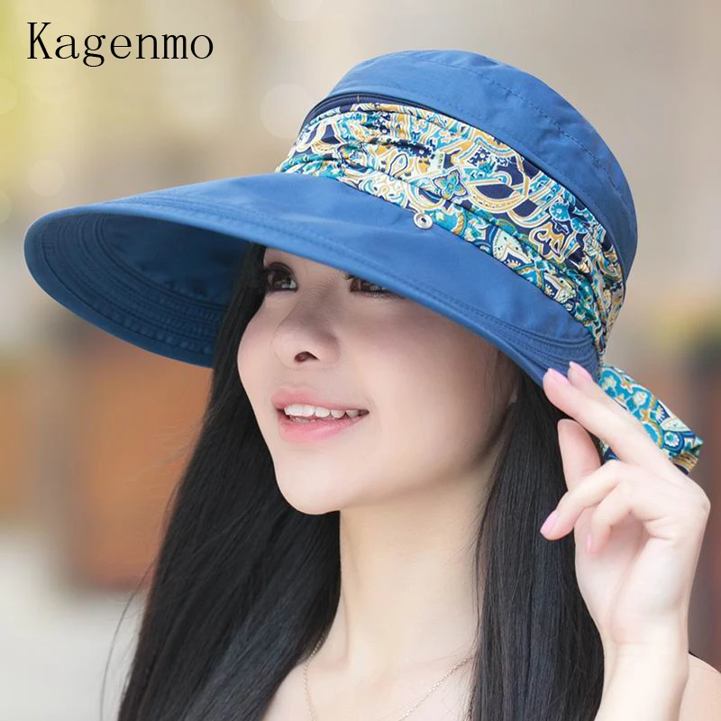 Kagenmo New brand women's sunbonnet sun hat summer  folding sunscreen anti-uv large beach cap summer hat fashion  sunhat