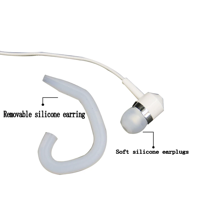 XIERDE Silicone Soft Ear Hang 2 Way Radio Earphone for Baofeng uv-5r Kenwood 2 pin Crystal in-ear  888s Headset