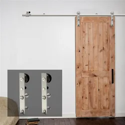 LWZH 10-16 FT J-Prata Em Forma Moderna de Aço Inoxidável Puerta Corredera Deslizante Hardware Porta De Madeira e Vidro kit para Porta Única